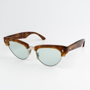 NEW Celine CL40059U 18N Shiny Rhodium Havana Green Women Cat Eye Sunglasses